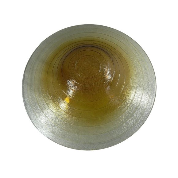 Table Centerpiece Decorative Bowl Art Glass Large Amber Gradient Colors 17.5" - Picture 8 of 10